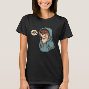 Camiseta Amante de Lontra Lontra em Capuzes Facilmente Dist