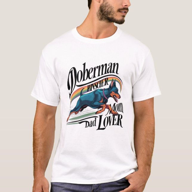 Camiseta Amante de Mãe e Pai de Doberman Pinscher (Frente)