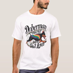 Camiseta Amante de Mãe e Pai Doberman Pinscher