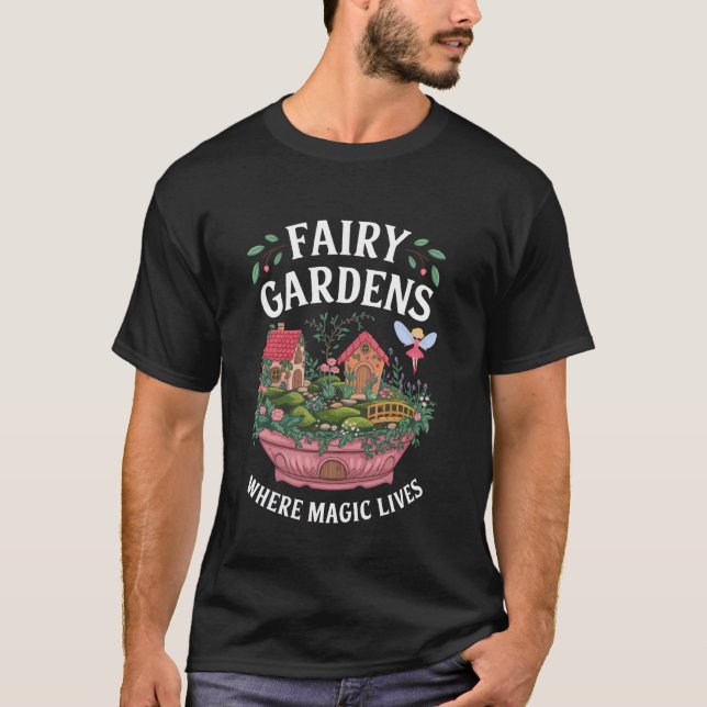 Camiseta Amante de Miniaturas de Jardim de Fadas Micro Figu (Frente)