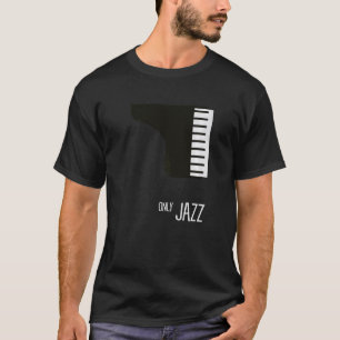 Camiseta Amante de Música Retro de Jazz Piano Saxofone Nova