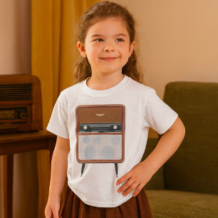 Camiseta Amante de Música Retro Rádio Vintage de Meados do 