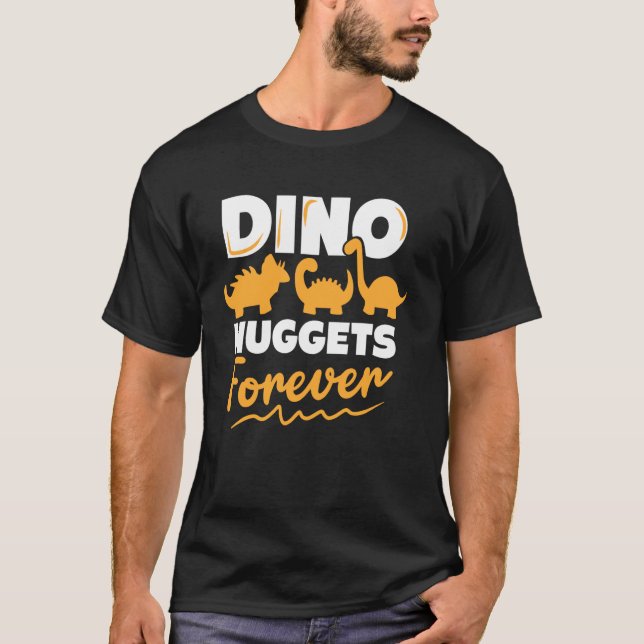 Camiseta Amante de nuggets de dino de frango nuggets de din (Frente)