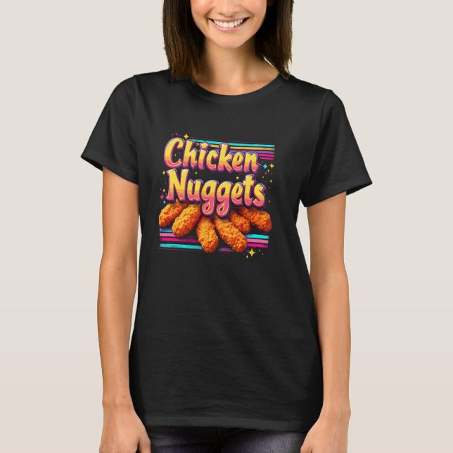Camiseta Amante de Nuggets de Frango Divertido Retro Bootle (Frente)