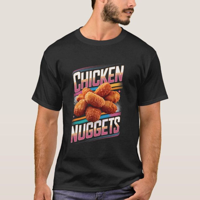 Camiseta Amante de Nuggets de Frango Retro Funny Bootleg An (Frente)