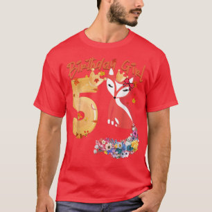 Camiseta Amante de os animais Birthday Girl Do Bday 5 Anos