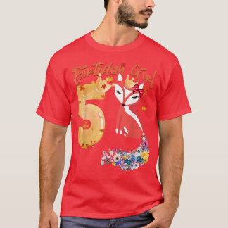 Camiseta Amante de os animais Birthday Girl Do Bday 5 Anos