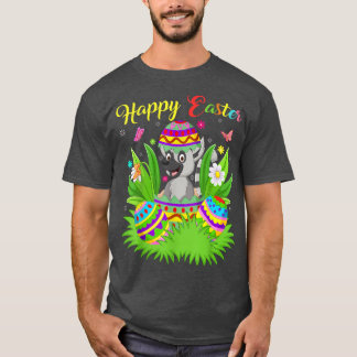 Camiseta Amante de os animais De Limur Páscoa Floral De Ovo