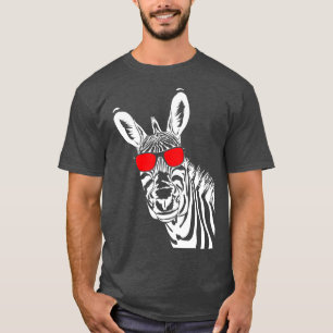 Camiseta Amante de os animais de Zebra Black White Strips W