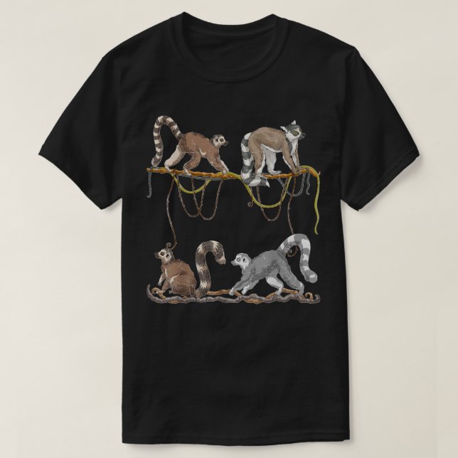Camiseta Amante de os animais do Zoo Macaco Sifakas Madagas (Frente do Design)