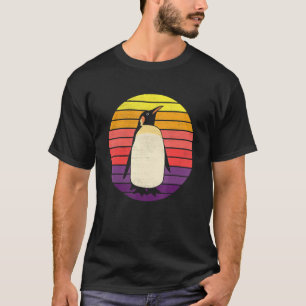 Camiseta Amante de os animais Estilo Retro Pinguin Sunset 7