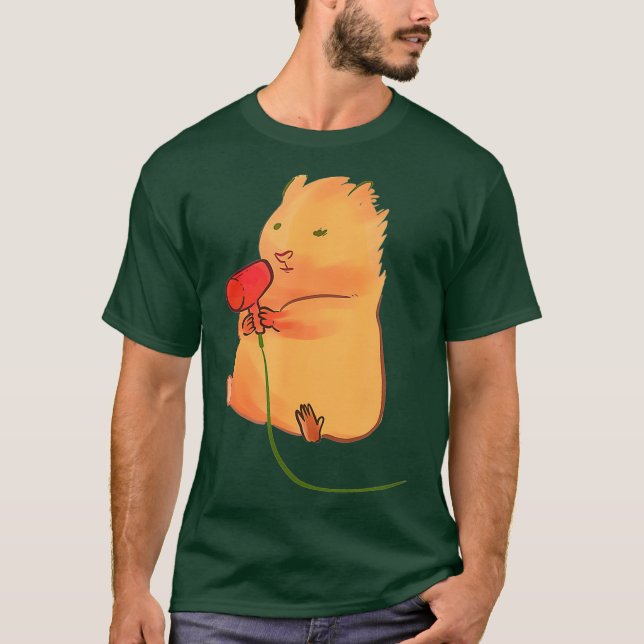 Camiseta Amante de os animais Hairdryer de Hamster (Frente)