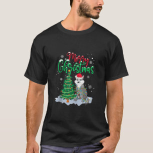 Camiseta Amante de os animais Lobo Engraçado Xmas Lighting 