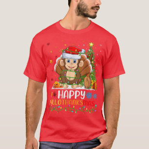 Camiseta Amante de os animais Macaco Feliz Macaco Feliz Olá