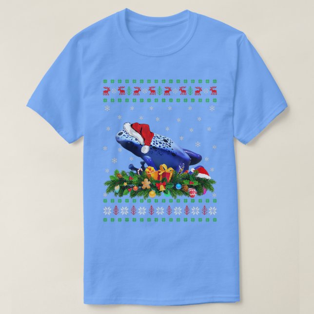 Camiseta Amante de os animais Xmas Santa Hat Envenenou Sapo (Frente do Design)