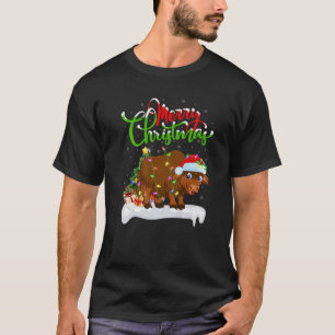 Camiseta Amante de os animais Yak Engraçado Xmas Lighting Y