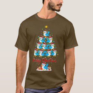 Camiseta Amante de pássaros azuis Natal Correspondência Pap