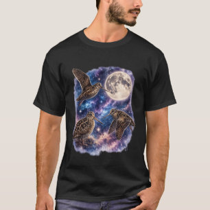 Camiseta Amante de Pássaros Legal Chocha Sob a Lua Galáxia