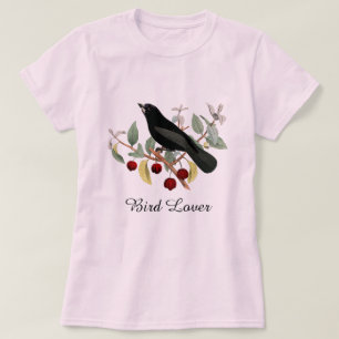 Camiseta Amante de Pássaros Tordo Rosa