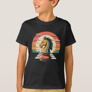 Camiseta Amante de Peças de Xadrez Vintage Retro Moderno
