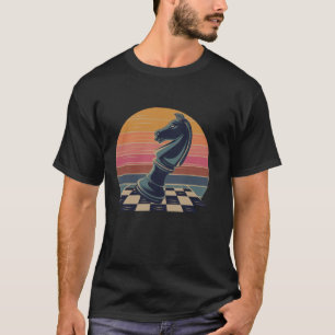 Camiseta Amante de Peças de Xadrez Vintage Retro Moderno