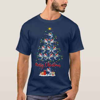Camiseta Amante de Peixe-Espada Natal Correspondente Santa 
