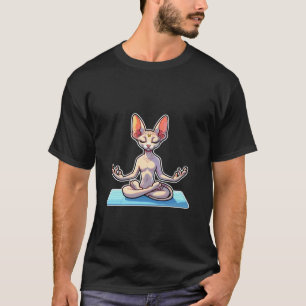 Camiseta Amante de Pet Sem Pelo Ioga de Gato Sphynx