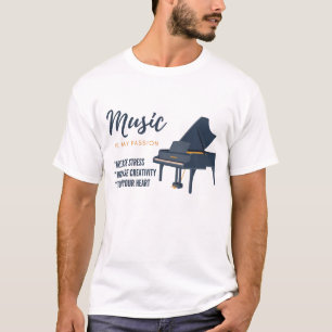 Camiseta Amante de piano, musical, instrumento