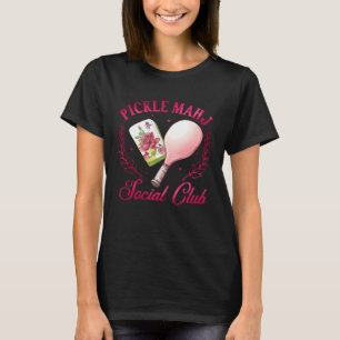 Camiseta Amante de Pickleball e Mahjong Engraçado Pickle Ma