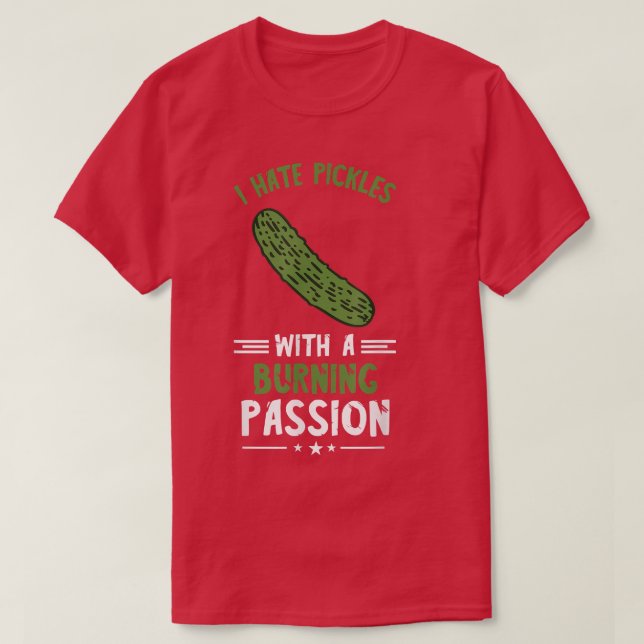 Camiseta Amante de Picles Eu Odeio Picles Comida Vegetarian (Frente do Design)