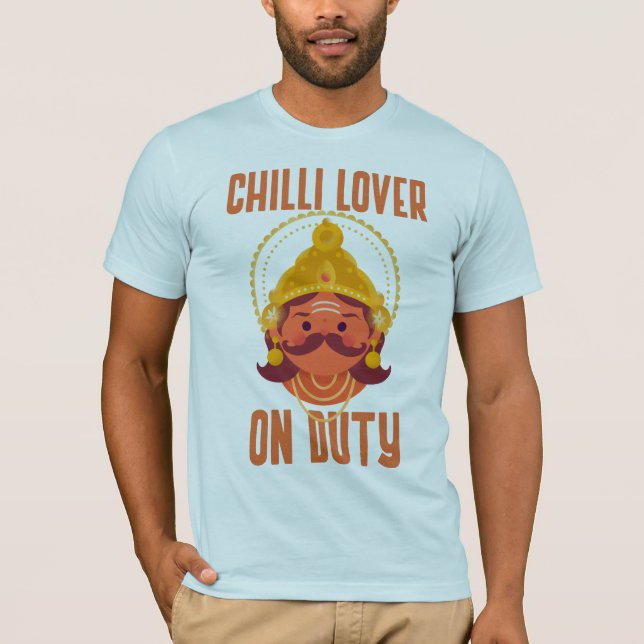 Camiseta Amante de Pimenta em Serviço Amante de Curry (Frente)