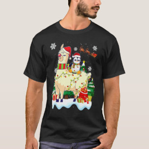 Camiseta Amante de Pinguins Iluminação de Natal Pinguim Mon