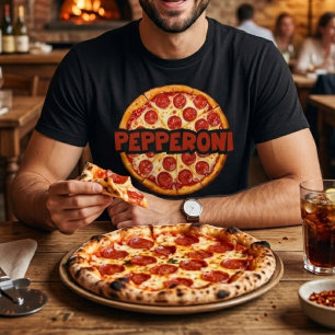Camiseta Amante de Pizza de Pepperoni