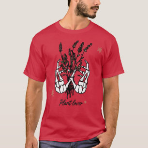 Camiseta Amante de plantas design de bolso de Skeleton para