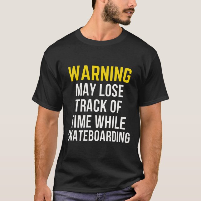 Camiseta Amante de Skate com Aviso Engraçado (Frente)