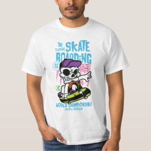 Camiseta Amante de skate   Crânio com Boné