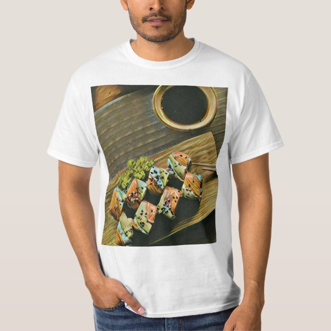 Camiseta Amante de sushi da comida japonesa (Frente)