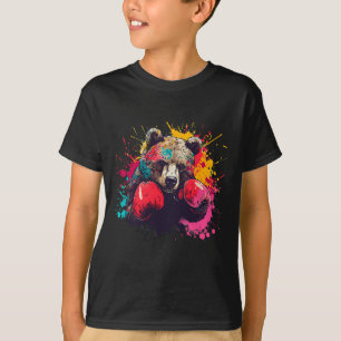 Camiseta Amante de Ursos de Boxe Luvas de Boxe Kickboxing F