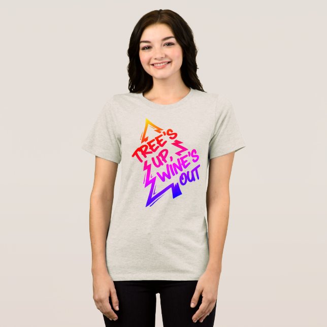 Camiseta Amante de Vinho da Árvore de Natal (Frente Completa)