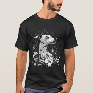 Camiseta Amante de Whippet Dog Tatuagem Estilo Retro