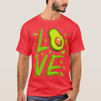 Camiseta amante do abacate que escreve design guacamole ama