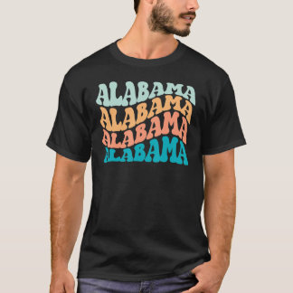 Camiseta Amante do Alabama Vintage Retro Ondulado Groovy