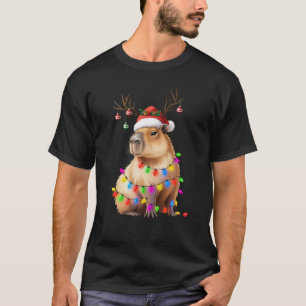 Camiseta Amante do Animal Capivara Luzes de Natal Cappy Xma
