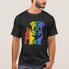 Camiseta Amante do Bulldog Arco-íris