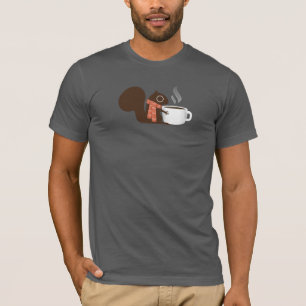Camiseta Amante do café do esquilo com lenço listrado