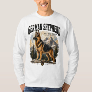 Camiseta Amante do Cão Pastor Alemão Montanha Selvagem Vint