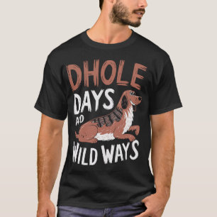Camiseta Amante do Dhole Canídeo de Vida Selvagem Cão Selva