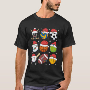 Camiseta Amante do Esporte de Natal Esporte Bola Jogador