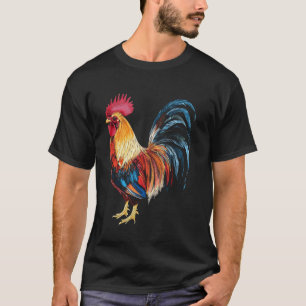 Camiseta Amante Do Galo De Galinha Agricultor Gráfico Desi