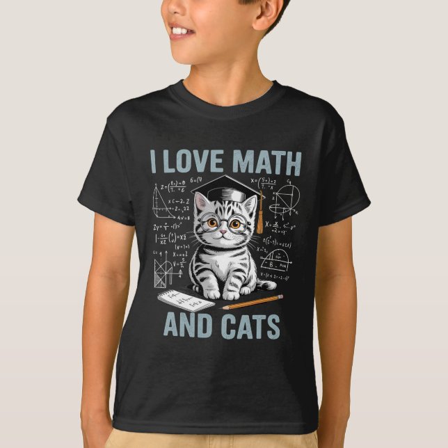 Camiseta Amante do Gato da Matemática Professor de Matemáti (Frente)